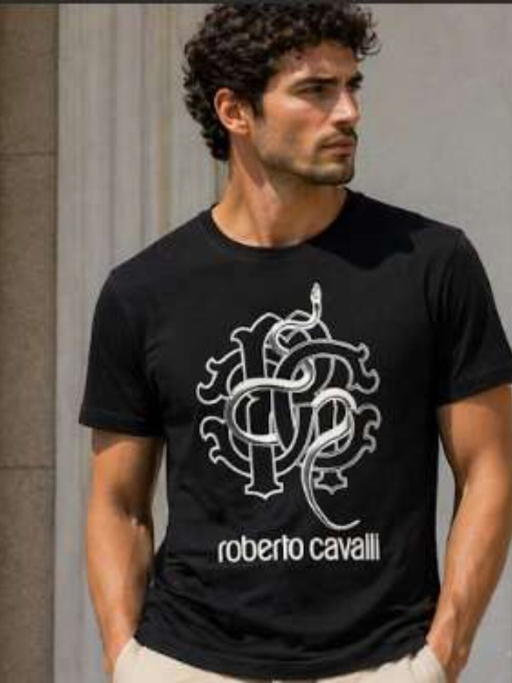 NWT Roberto Cavalli men shirt black szM